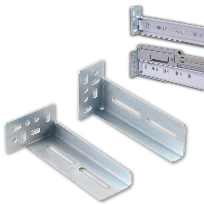 Molvyan Face Frame Rear Mounting Brackets 5 Pairs for Drawer Slide Cabinet Drawer Guides Slides Rails Bracket for Face Frame Install, with Screws - Image 1